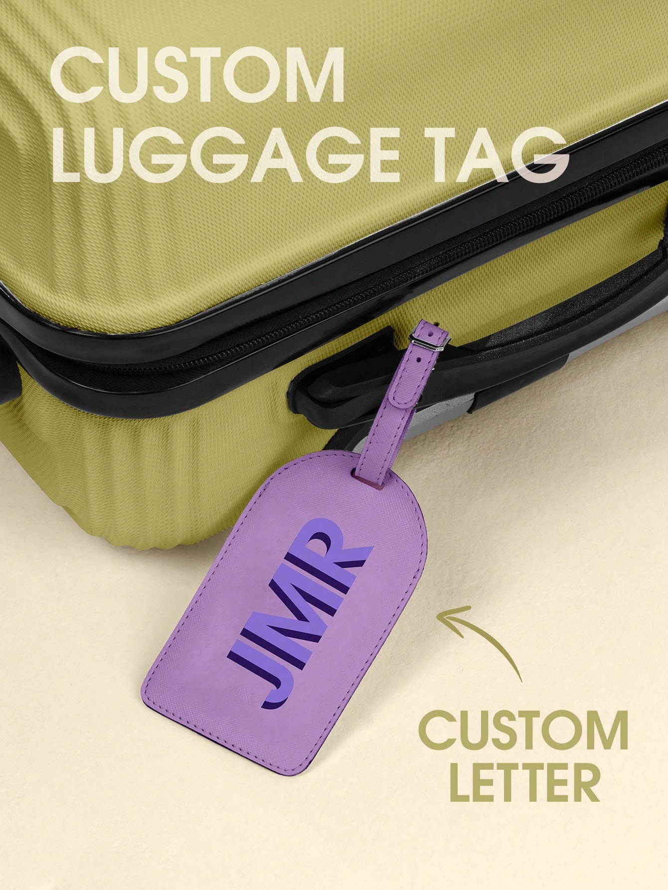 Leatherwork Letters - Etiqueta de Bagagem Personalizada com Iniciais,