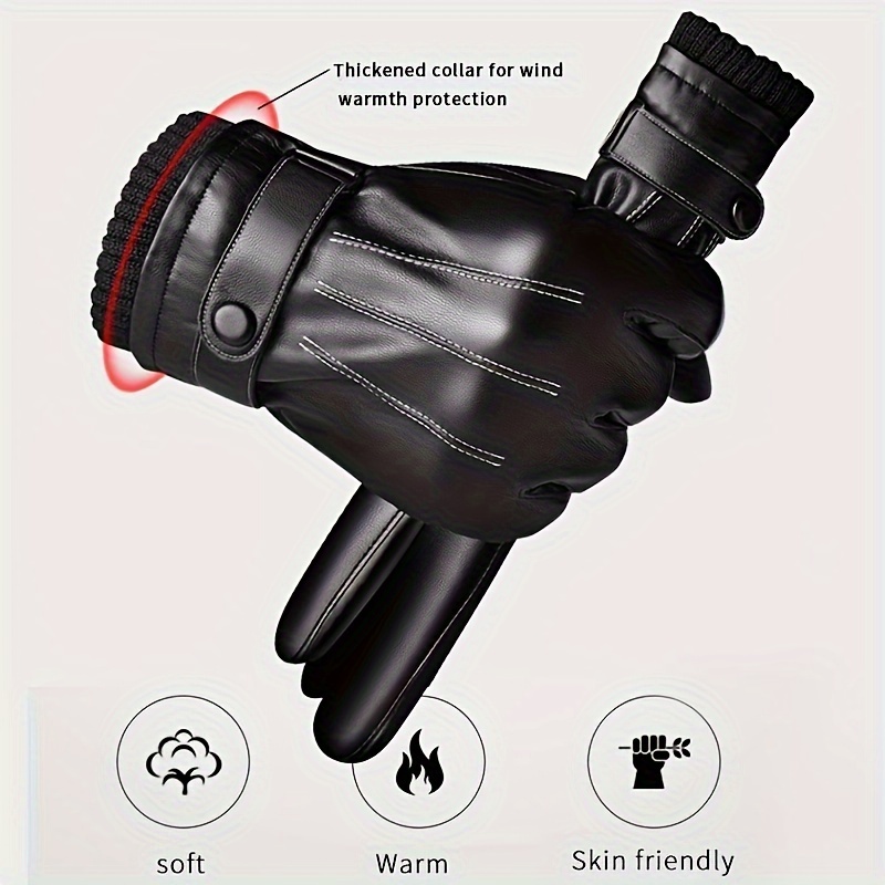 Leather Work Winter Gloves - 1 par luvas de inverno quente