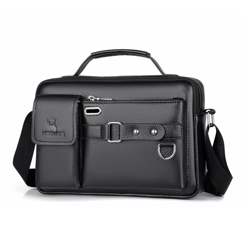 Leatherwork Letters - Marca masculina bolsa de ombro couro