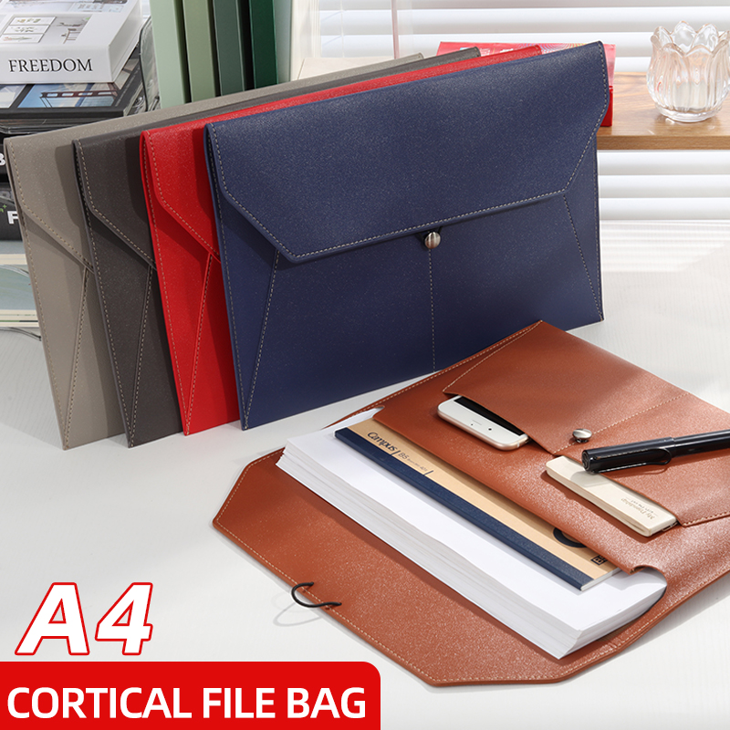 Leather Work Folder - Bolsa de arquivo de couro comercial