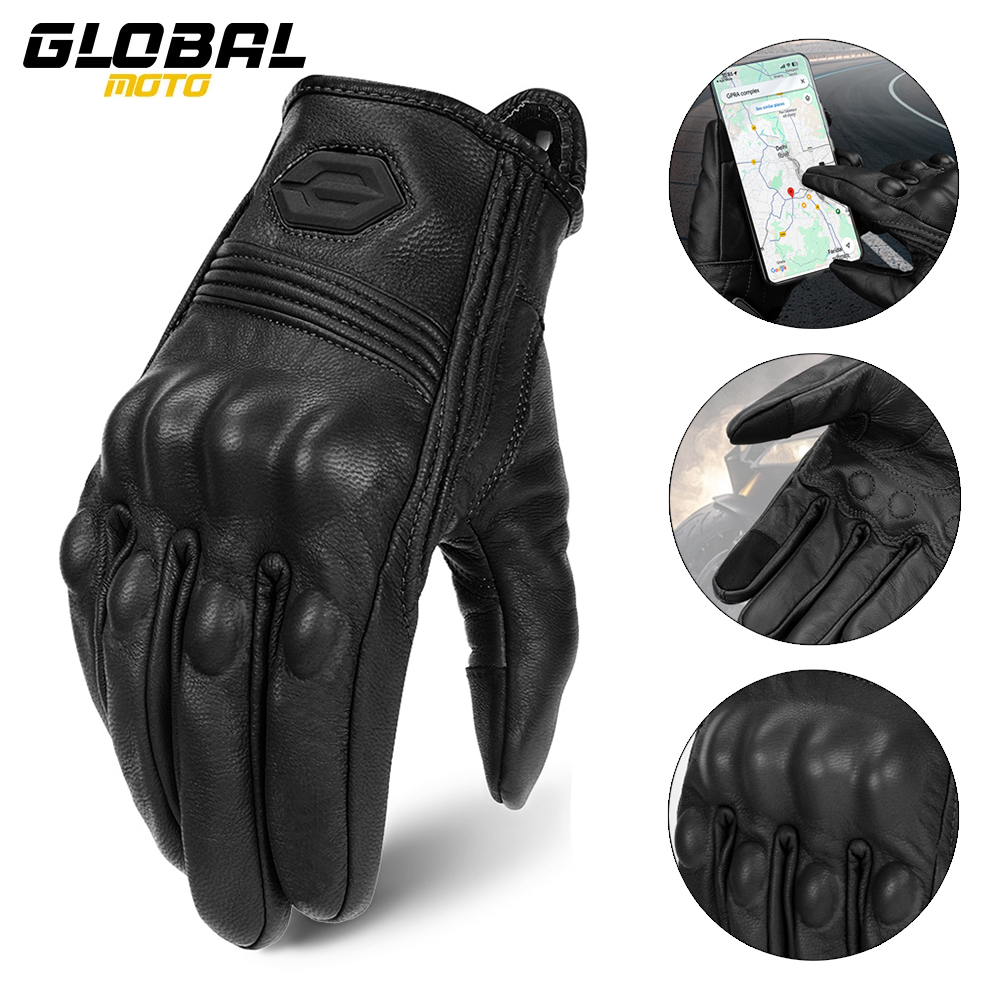 Leather Work Winter Gloves - Luvas de inverno para motocicleta, luvas