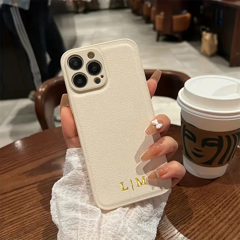 Leatherwork Letters - Capa com nome personalizado para iphone