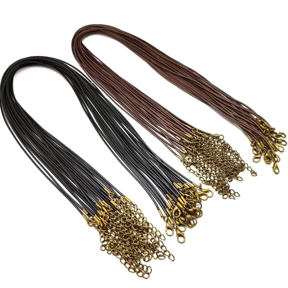 Leatherwork Diy - 20 pçs 45cm marrom encerado colar