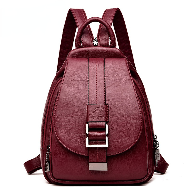 Leatherwork Letters - Designer Mochilas de Couro para Mulheres,