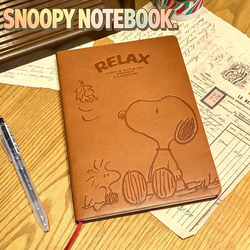 Leather Work Notebook - Caderno de Couro A5 Vintage Snoopy