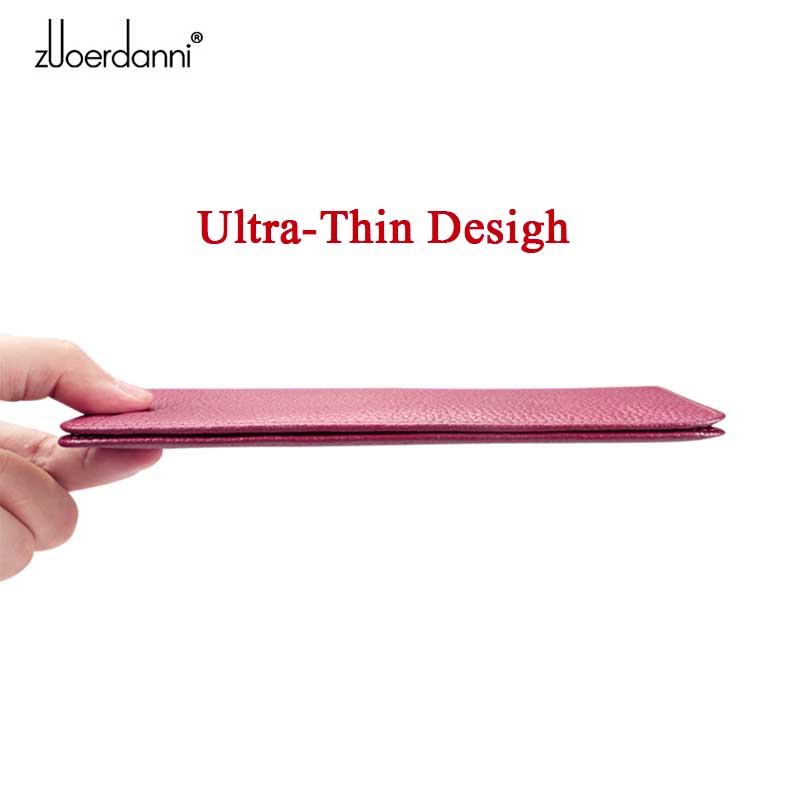 Carteira feminina ultrafina, c - Leather Work Folder avaliação e preço
