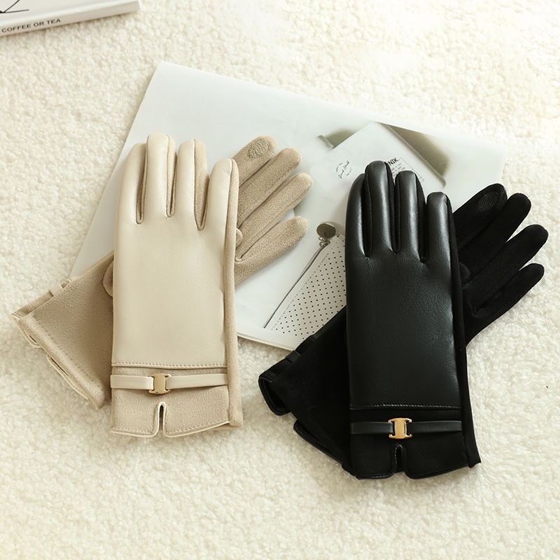 1 par de luvas para mulheres n - Leather Work Winter Gloves avaliação e preço