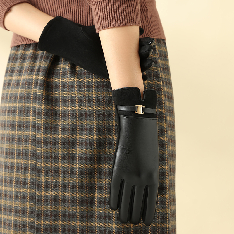 1 par de luvas para mulheres n - Leather Work Winter Gloves avaliação e preço