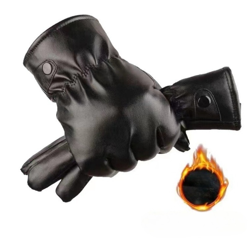 Moda inverno preto luvas de co - Leather Work Winter Gloves avaliação e preço