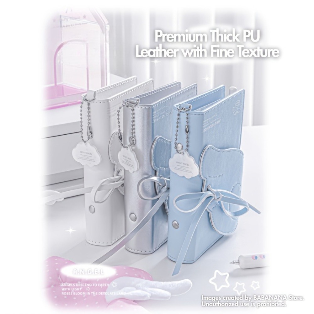 Caderno Kawaii com Asas de Anj - Leather Work Notebook avaliação e preço