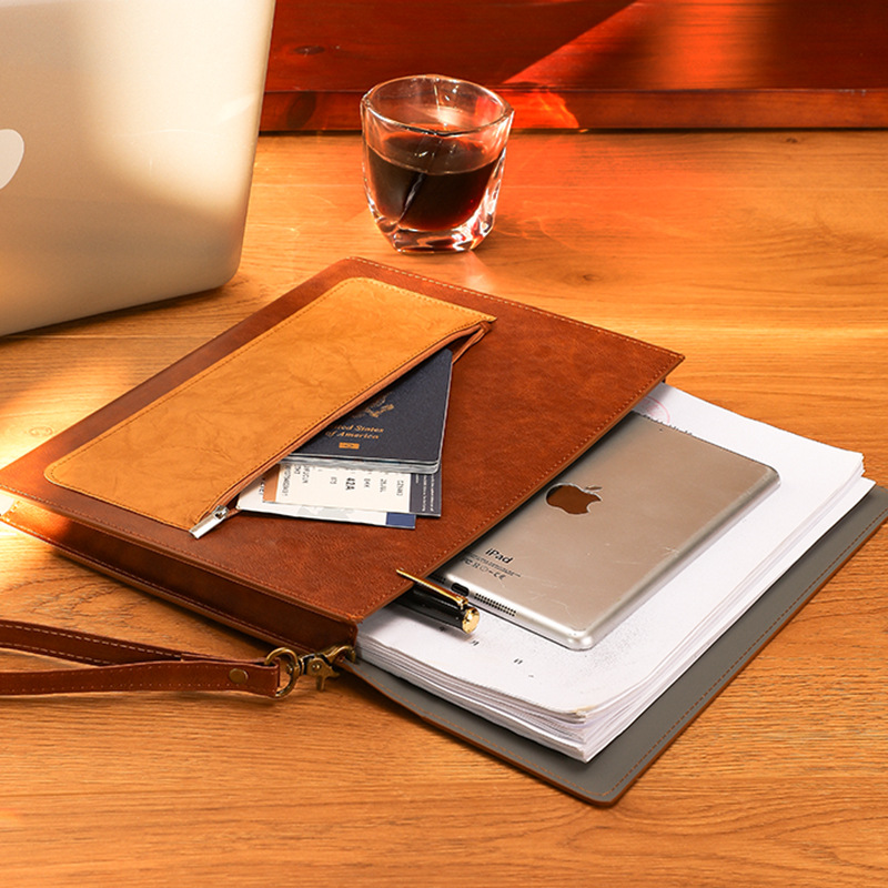 1 peça bolsa de documentos de  - Leather Work Folder avaliação e preço