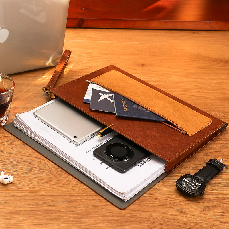 1 peça bolsa de documentos de  - Leather Work Folder avaliação e preço